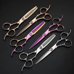 Tijeras de Peluquería Profesionales Morje, Acero Inoxidable, Hoja Afilada, Tijeras de Entresacar con 28 Dientes, Ligeras, Mango Largo, para Diestros - Product Image 1