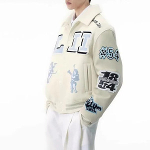 Veste d'hiver légère fabriquée en usine, style Letterman, col rabattu et tissu en toile, faible MOQ, veste universitaire. - Product Image 4