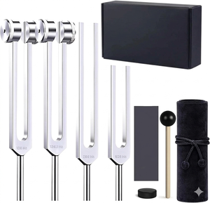 Juego de Diapasones Curativos (128Hz, 136.1Hz, 256Hz, 528Hz) para Bienestar y Equilibrio - Product Image 1