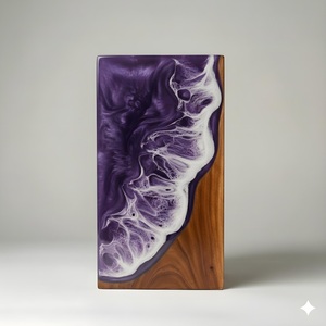 Lavender Shoreline Resin Wood Eco-Friendly Durable Cremation Urn for Baby Pet Modern <b>Memorial</b> <b>Keepsake</b> Hummingbird Rosewood - Product Image 2