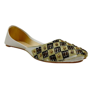 Zapatos de Mujer Khussa Juti, Calzado Étnico Pakistaní Punjabi, Zapatos de Cuero para Mujer, Fabricante de Khussa, Khussa Personalizada con Cuentas de Lino - Product Image 1