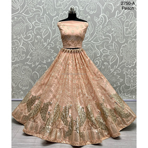 Collections de velours de vêtements de mariée indiens pour la mariée avec le travail de Zarkhan par Fabzone - Product Image 6