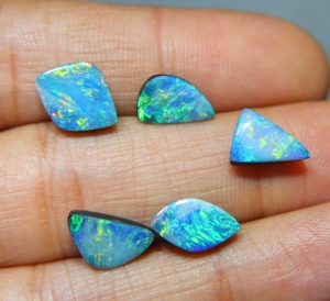 Natural Multi Fire Australian Doublet <b>Opal</b> Cabochon Loose Gemstone Wholesale Jewelry Making - Product Image 2