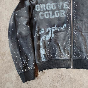 Sudadera con capucha de algodón pesado transpirable, lavada y desgastada estilo vintage, con cremallera, para hombre, de punto, con logo, OEM de fábrica, personalizada para invierno - Product Image 6