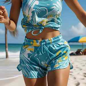 Shorts d'été mignons pour femmes, tissu extensible doux, design confortable, parfaits pour les activités aquatiques, short de plage pour femmes - Product Image 1