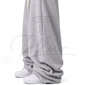 Pantalon de jogging ample pour homme en molleton léger de coton, taille mi-haute, coupe large, séchage rapide et respirant - Product Image 6