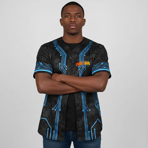 Maillot de baseball à manches courtes pour homme grande taille Hip Hop, respirant, imprimé, avec logo personnalisé sublimé, vêtements de sport antibactériens - Product Image 4