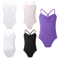 Leotardos de Gimnasia Personalizados para Niñas, de Algodón y Elastano, Manga Larga, Color y Logotipo Personalizables, Ropa de Baile con Cintura Elástica Alta