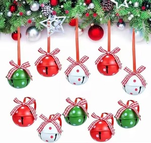 Ornement festif en métal en forme de cloche à suspendre pour la décoration de l'arbre de Noël, style campagnard et cadeau saisonnier - Product Image 5