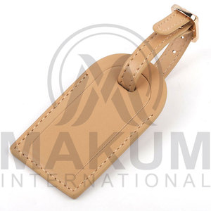Étiquette de bagage en cuir véritable personnalisée MAKUM INTERNATIONAL avec logo, étiquette d'identification de valise de voyage haut de gamme, boucle en métal - Product Image 3