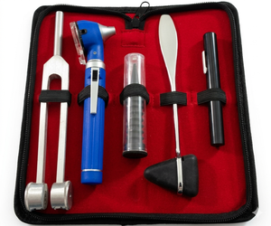 Otoscope à fibre optique LED, diapason C128, marteau de Taylor, kit de diagnostic ORL BLEU - Product Image 1