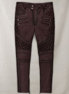 กางเกงหนังสีไวน์รุ่น Outlaw Burnt - Product Image 1