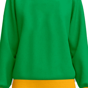 Sweat-shirt vert à col rond, coupe classique, couleur unie, manches longues, décontracté, unisexe - Product Image 5