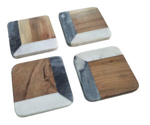 Sous-verres en bois pour la maison, sous-verres en bois d'ébène, sous-verres en bois de noyer écologiques, ensemble de sous-verres en bois d'acacia pour les boissons - Product Image 4