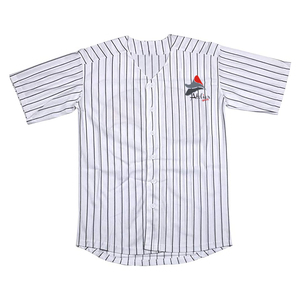 Wholesale Baseball Jerseys and <b>Pants</b> Full Sets High Quality Button <b>Down</b> Short Sleeves Pinstripes Baseball Jersey - Product Image 1