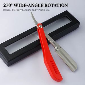 Red Handle Stainless Steel <b>Razor</b> With <b>Single</b> <b>Blade</b> And ABS Plastic Grip For Precision Shaving - Product Image 4