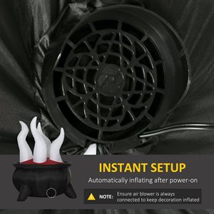    Decorazioni da Giardino LED di Halloween da 1,2 m, Fantasmi Bianchi e Calderone Rosso, Gonfiabili per Feste all'Aperto - Product Image 2