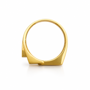 Bague de déclaration de luxe pour homme en or jaune 18 carats avec boucle géométrique et micro-pavé de zircone cubique, idéale pour mariage, fête, usage quotidien ou comme cadeau. - Product Image 5