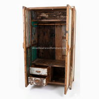 Buffet de salle à manger en bois massif fait main avec tiroir et porte, design minimaliste écologique, capacité de rangement 5 pieds