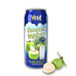 Agua de Coco Saborizada con Pulpa, Marca Privada, Lata de 490 ml, Proveedor OEM ODM Vietnam, Sin Lactosa, Vegano, 18 Meses de Vida Útil - Product Image 1