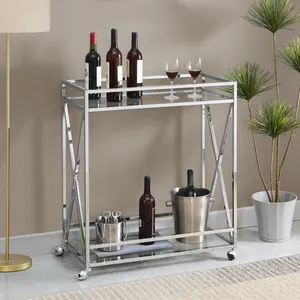 Premium Handmade Metal <b>Utility</b> Organizer Cart with Heavy Duty Construction Multi Shelf Storage Smooth Wheels Premium Powder - Product Image 5