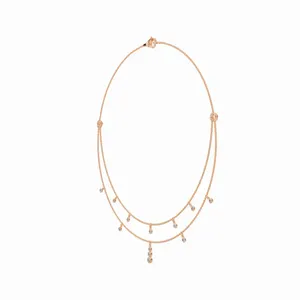 Collier de fiançailles en diamant cascade certifié IGI et pureté VVS, avec chaîne en or 18 carats et 12 pierres de diamant créées en laboratoire - Product Image 1