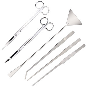 Juego de Herramientas Multiusos de Acero Inoxidable para el Cuidado de Plantas de Acuario, Tijeras de Podar, Pinzas, Espátula para Sustrato - Product Image 1