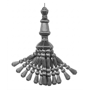 Borlas de Flecos Plateadas al por Mayor para Decoración de Vestimentas de Iglesia, Borlas Metálicas Plateadas con Bolitas - Product Image 3