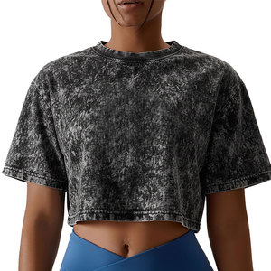 Best Selling 100% Cotton Made <b>Crop</b> <b>Top</b> for Women Wholesale High Quality Summer Acid Wash Women <b>Crop</b> <b>Top</b> - Product Image 3
