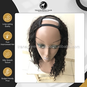 Huge Selling Raw Unprocessed Natural Look Virgin Temple Hair Grade U Part Natural Curly <b>Wigs</b> - Human Hair Extensions from India - Product Image 5