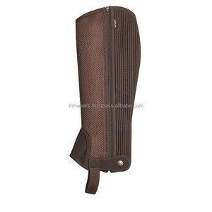 MH Custom Horse <b>Riding</b> Half <b>Chaps</b> Premium Leather Equestrian Gaiters Horse Rider Leg Covers - Product Image 5