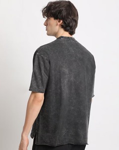 Camiseta Oversize de Algodón para Hombre con Hombros Caídos, Manga Corta, Estampado Tonal, Estilo Urbano, Gráfico, Holgada - Product Image 5