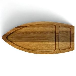 Nouveauté : Plateau de service élégant en bois d'acacia pour chips et trempettes, avec bol séparé pour les sauces – Dernière nouveauté - Product Image 3