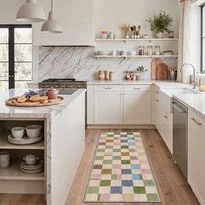 Tappeto Runner 2x5 Antiscivolo Lavabile in Lavatrice a Pelo Corto con Motivo Stampato per Corridoio, Cucina, Lavanderia, Camera da Letto, Bagno - Colore B - Product Image 4