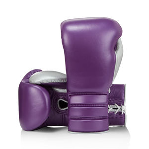 Gants de boxe en cuir violet à lacets pour adultes, équipement de sparring, entraînement de boxe, fabricant professionnel, gants de boxe durables - Product Image 2