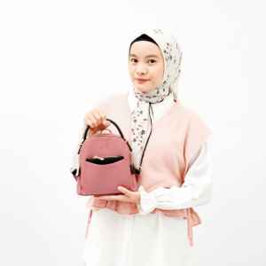 Sac Freya en cuir synthétique de qualité supérieure, motif uni, multifonctionnel, convertible en sac à dos, sac bandoulière, porte-monnaie amovible - Product Image 1