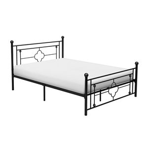 Letto matrimoniale moderno tradizionale con struttura in metallo nero e finiture a sfera - Product Image 2