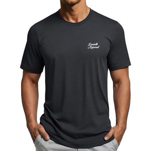 T-shirts en maille performants pour hommes, légers, respirants, en spandex/polyester, pour la course à pied, l'entraînement, la gym, la remise en forme - Product Image 1