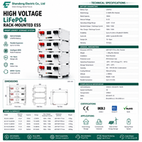 Batterie LiFePO4 haute tension modulaire empilable 51,2 kWh avec affichage frontal CAN RS485 pour stockage solaire domestique