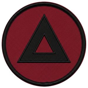 Parche de Escudo Triangular de Regalia Masónica, Emblema Geométrico Circular Bordado Personalizado de la Francmasonería, Calcomanía Termoadhesiva de Tela Granate - Product Image 4