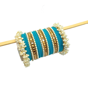 Purple Velvet <b>Bangle</b> Set With Imitation Pearl And Gold Plated Alloy Classic Women's Wedding Jewelry - Product Image 4