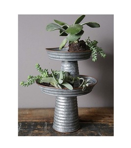 Pot de fleurs rond en métal élégant pour plantes d'intérieur, décoration de salon, accent décoratif pour l'intérieur de la maison - Product Image 3