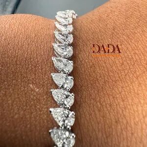 Impresionante Pulsera de Diamantes Cultivados en Laboratorio con Forma de Marquesa para Mujer, Elegante Joyería de Diamantes, Pulsera Delicada para Bodas - Product Image 5