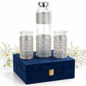 Bouteille d'eau en verre vintage personnalisée avec couvercle pour la consommation à la maison, au bureau et en extérieur - Product Image 5