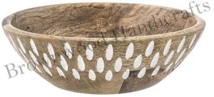 Bol de service de table en bois antique moderne Ensemble de cuillères en bois de manguier sculpté à la main écologique pour la cuisine à domicile pour les fêtes de fruits - Product Image 5