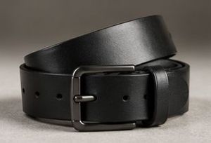 Cinturón de Cuero Genuino Marrón Sólido con Hebilla Rectangular de Hierro, Formal para Hombre, Duradero, Moldeado en una Sola Pieza - Product Image 4