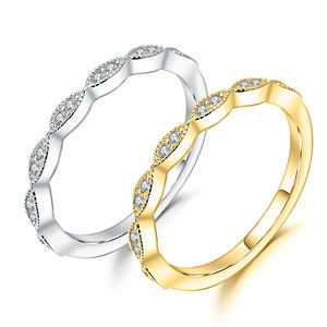 Bague unisexe en or massif 18 carats, coupe brillante, pierre naturelle sertie à griffes, classique, plaqué rhodium, certifiée IGI - Product Image 2