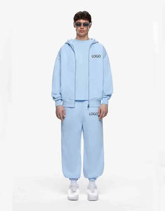 Chándal de Invierno de Alta Calidad para Hombre, con Capucha, Color Sólido, de Algodón, Forro Polar y Poliéster, Grueso, 500 GSM, Talla Grande - Product Image 1