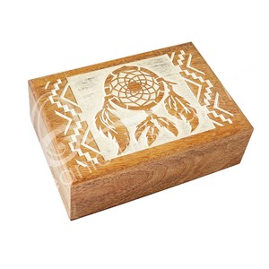 Attrape-rêves mural en bois de manguier sculpté à la main |   Décorations en bois en gros - Product Image 3