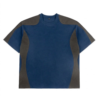 Custom oversized paneel T-shirt 100% katoen O-hals klassieke regular mouw patroon zwart grijs ademend sneldrogend heren